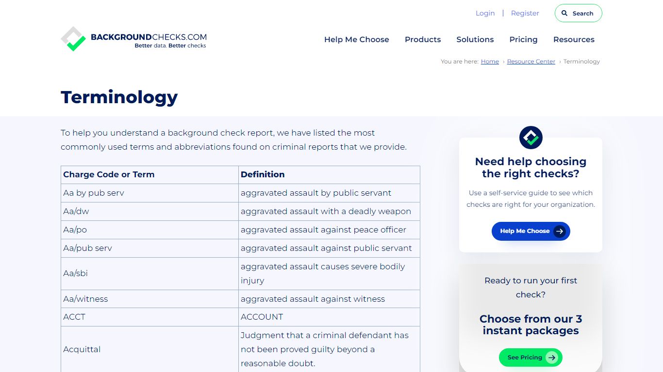 Terminology - Backgroundchecks.com